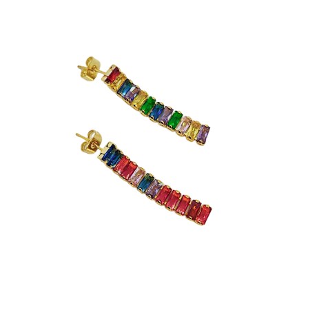 earrings steel hooks gold strass multi color1